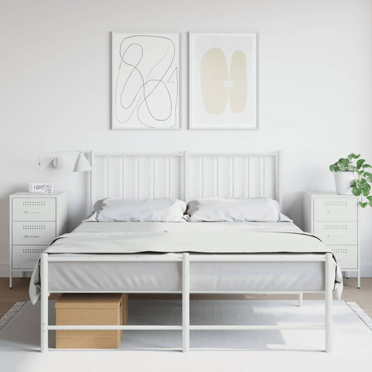Tables de chevet 2 pcs. Blanc 36x39x68 cm en acier