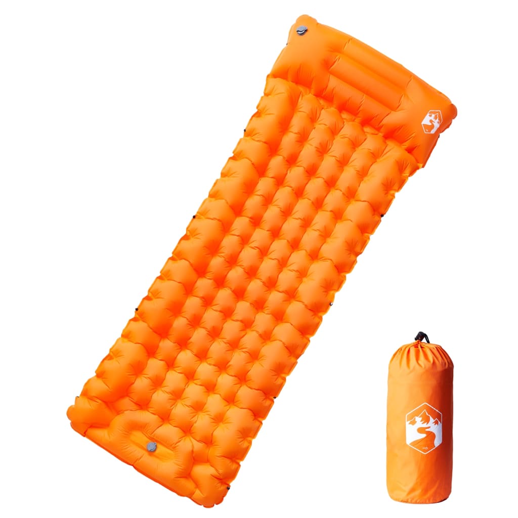 Matelas autogonflant avec coussin orange