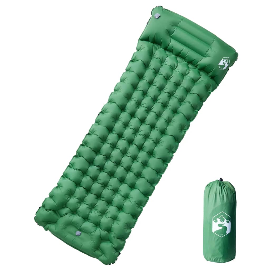 Matelas autogonflant avec coussin vert