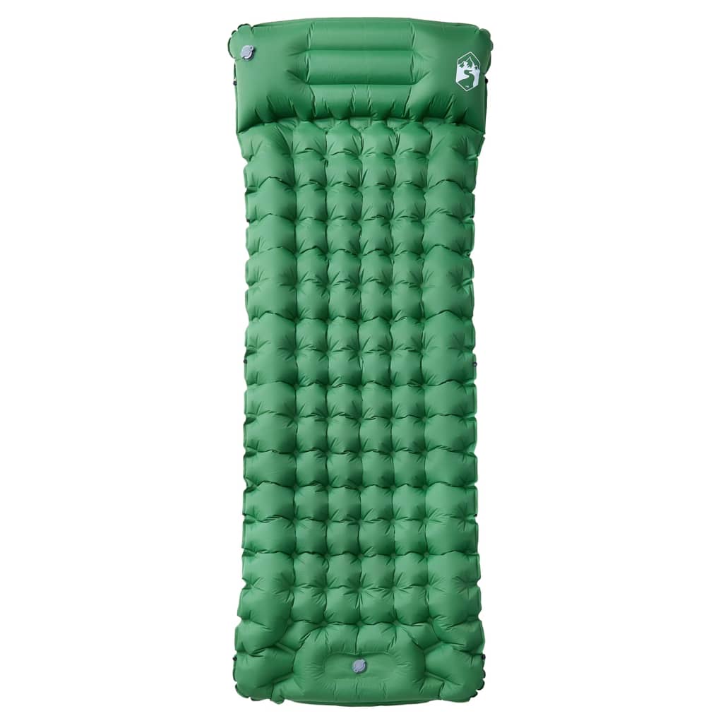 Matelas autogonflant avec coussin vert