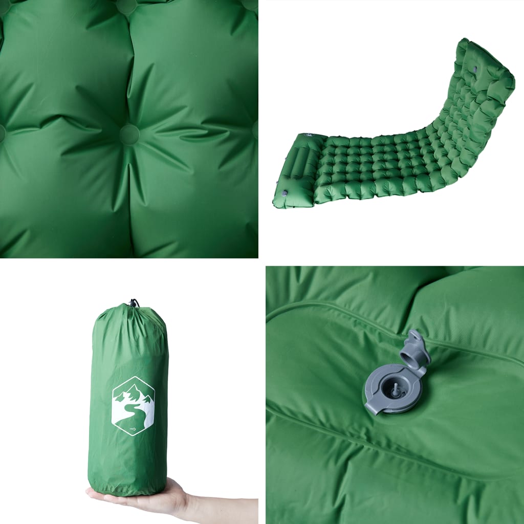 Matelas autogonflant avec coussin vert