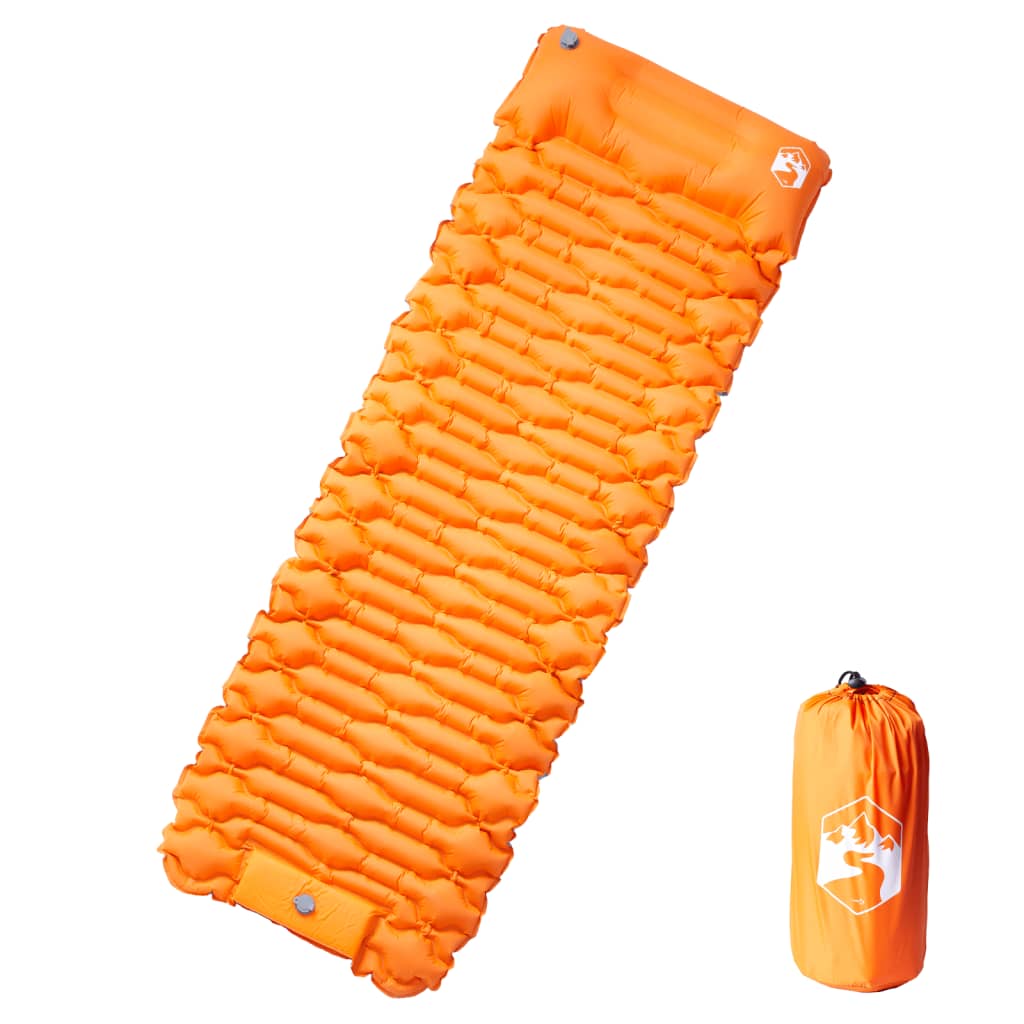 Matelas autogonflant avec coussin orange