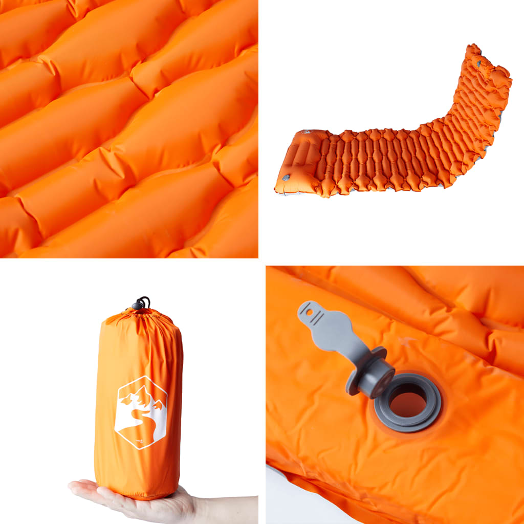 Matelas autogonflant avec coussin orange