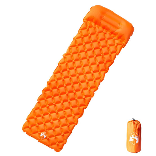 Matelas gonflable avec oreiller orange