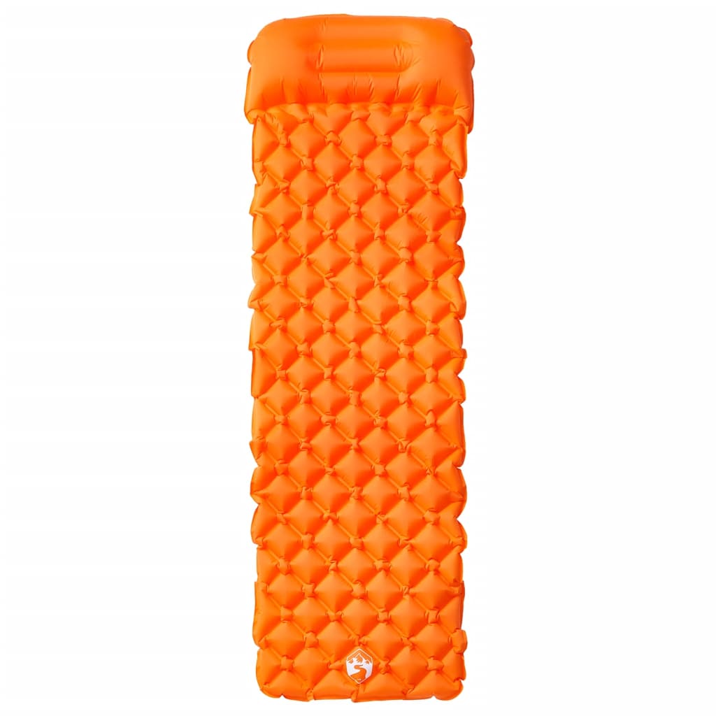 Matelas gonflable avec oreiller orange