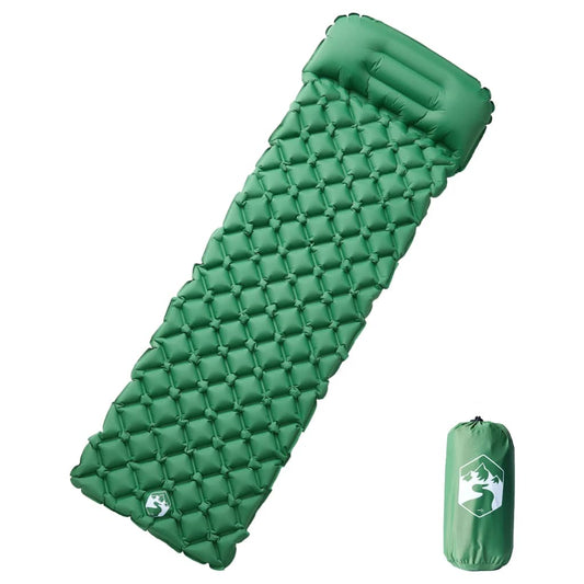 Matelas gonflable avec oreiller vert