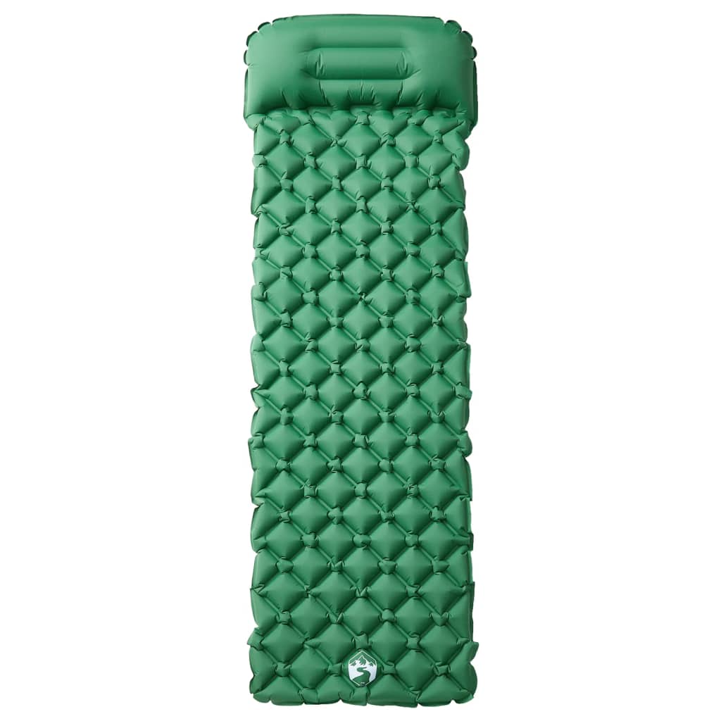 Matelas gonflable avec oreiller vert