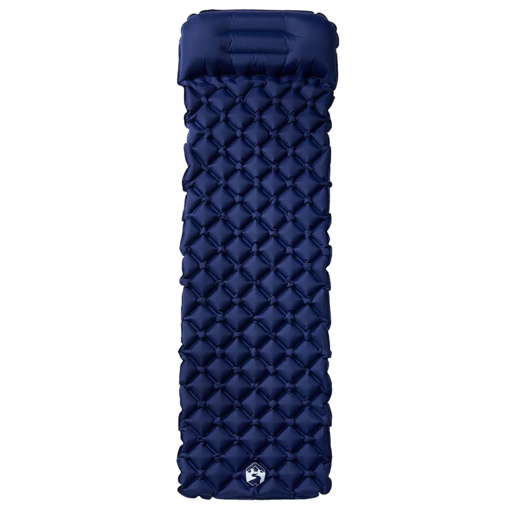 Matelas gonflable avec oreiller bleu marine