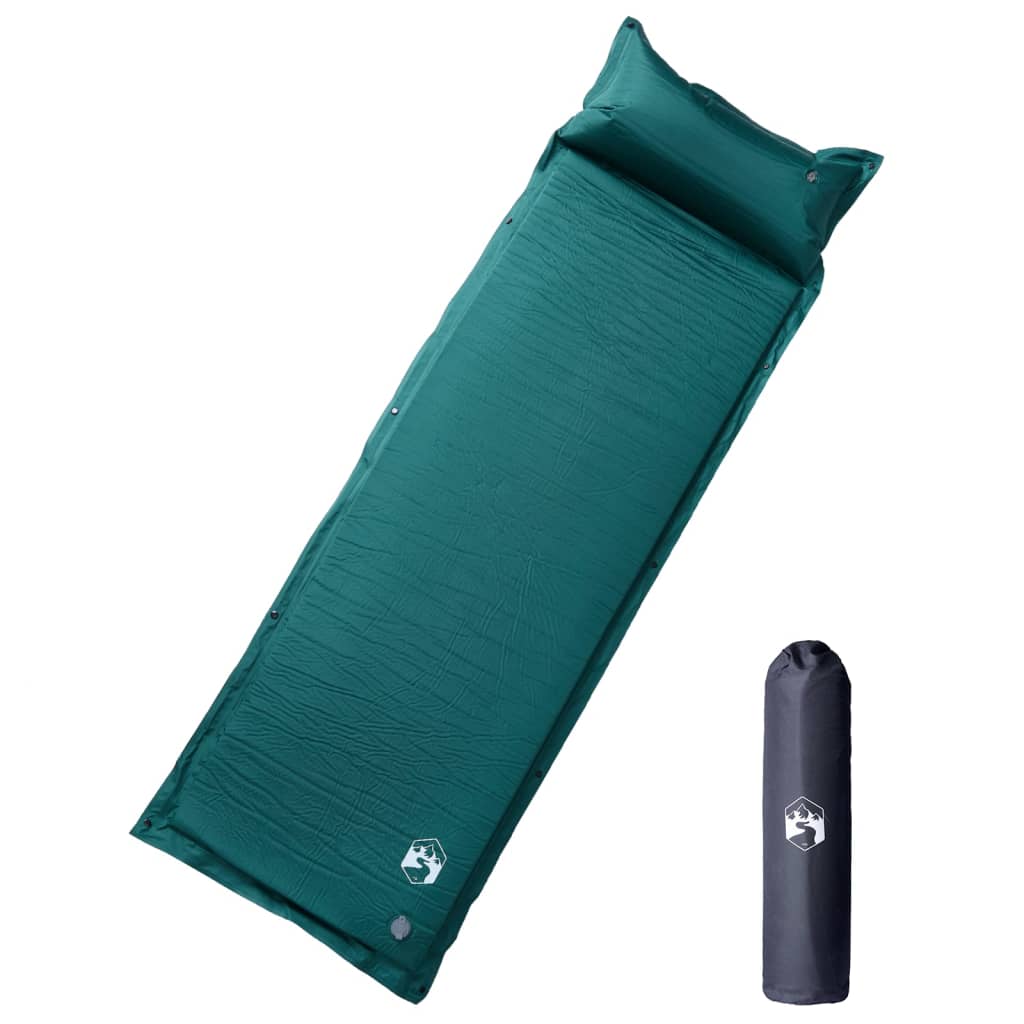 Matelas autogonflant avec coussin vert