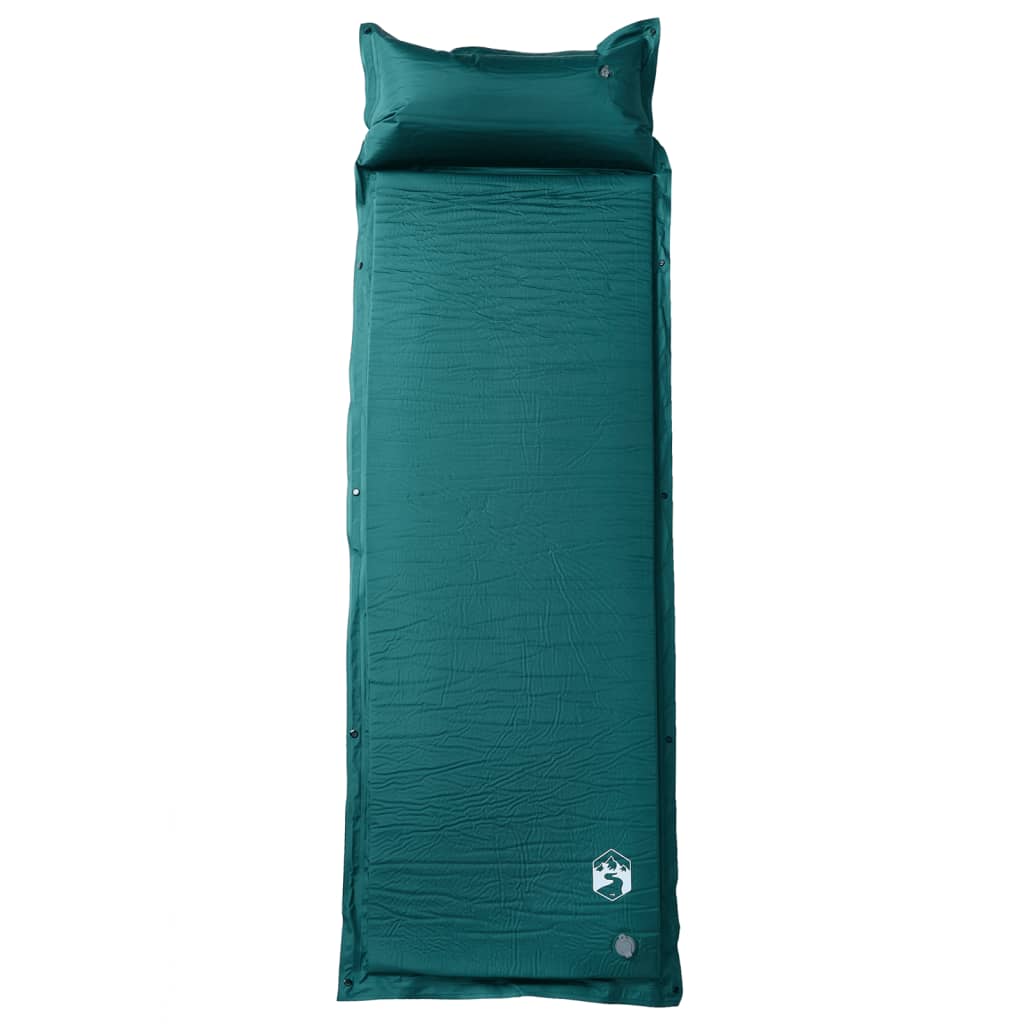 Matelas autogonflant avec coussin vert