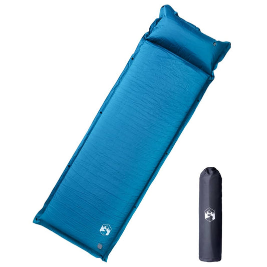 Matelas autogonflant avec coussin turquoise