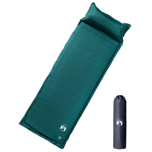 Matelas autogonflant avec coussin vert