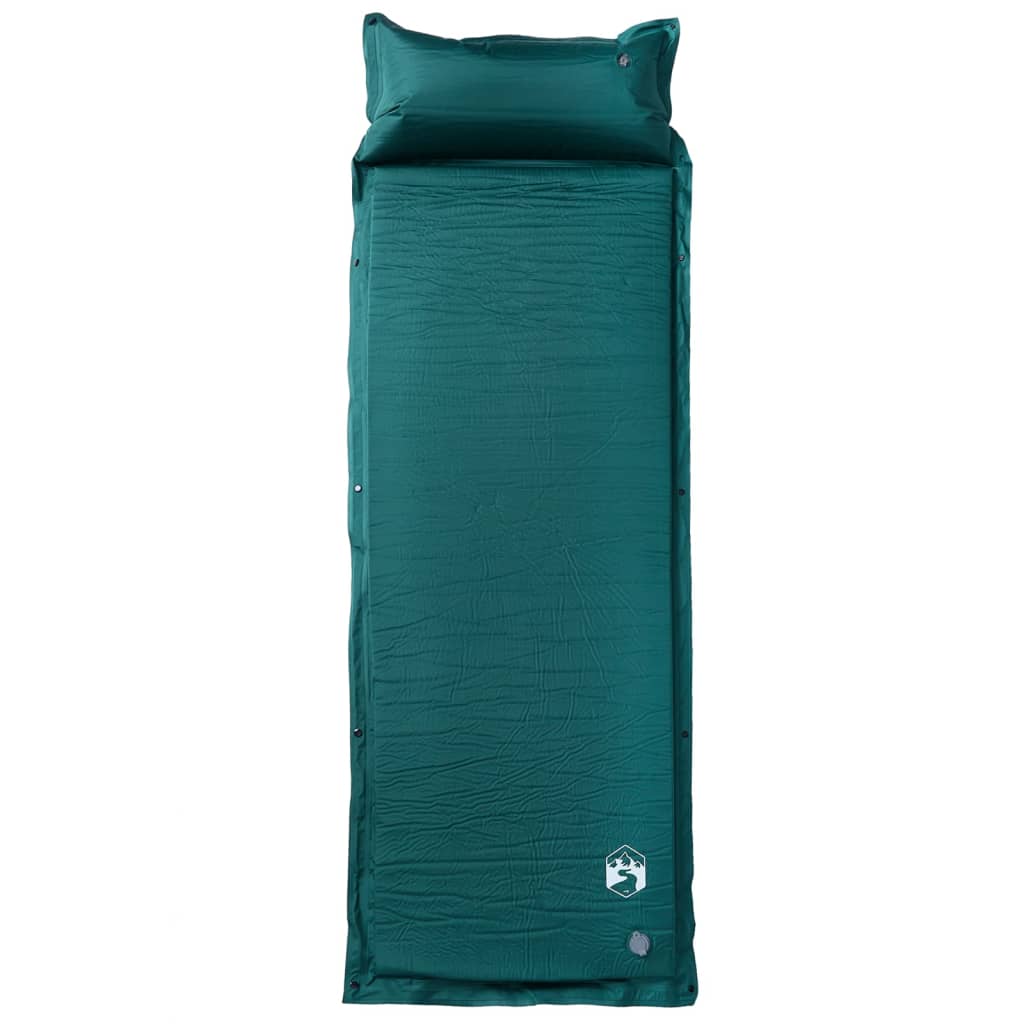 Matelas autogonflant avec coussin vert