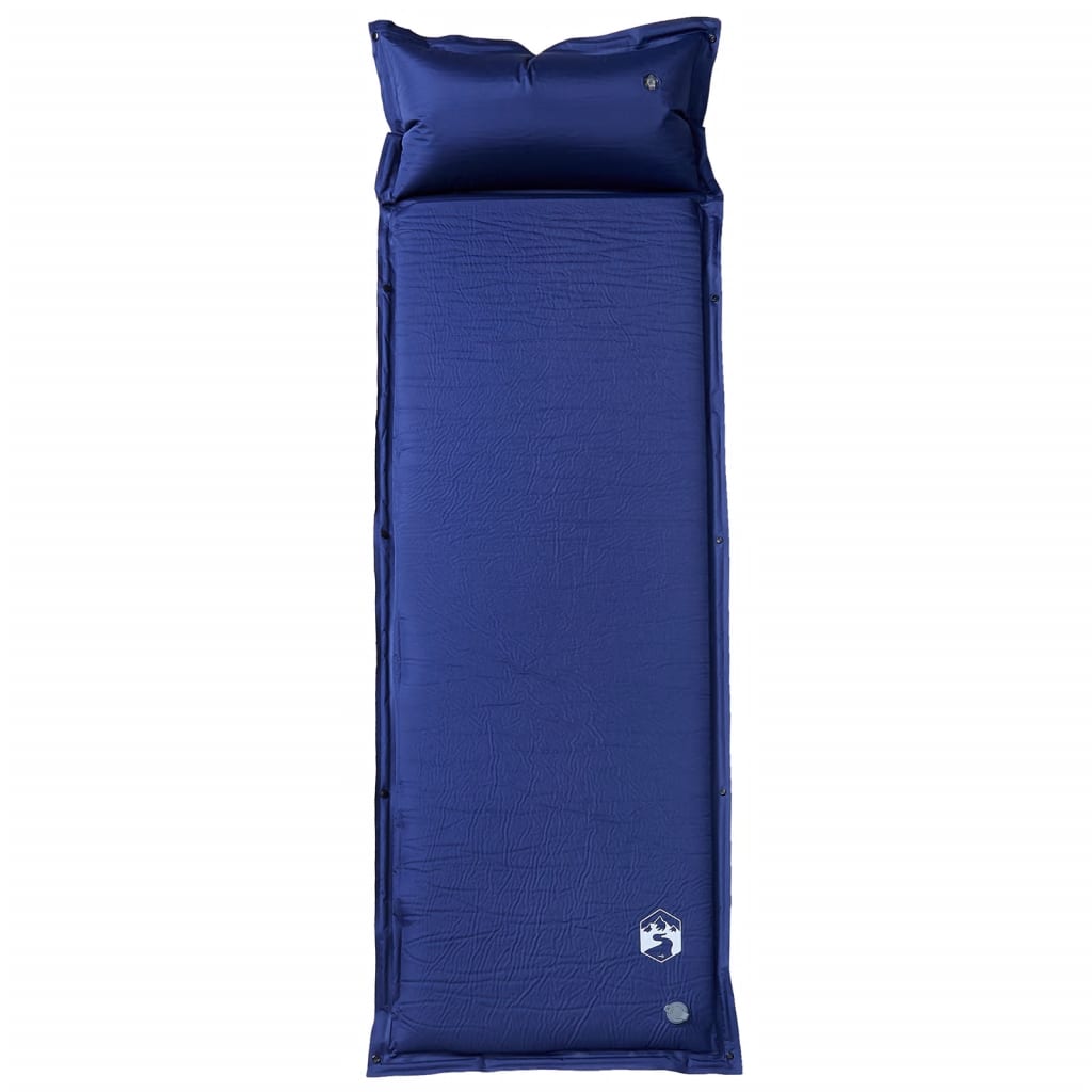 Matelas autogonflant avec oreiller bleu marine