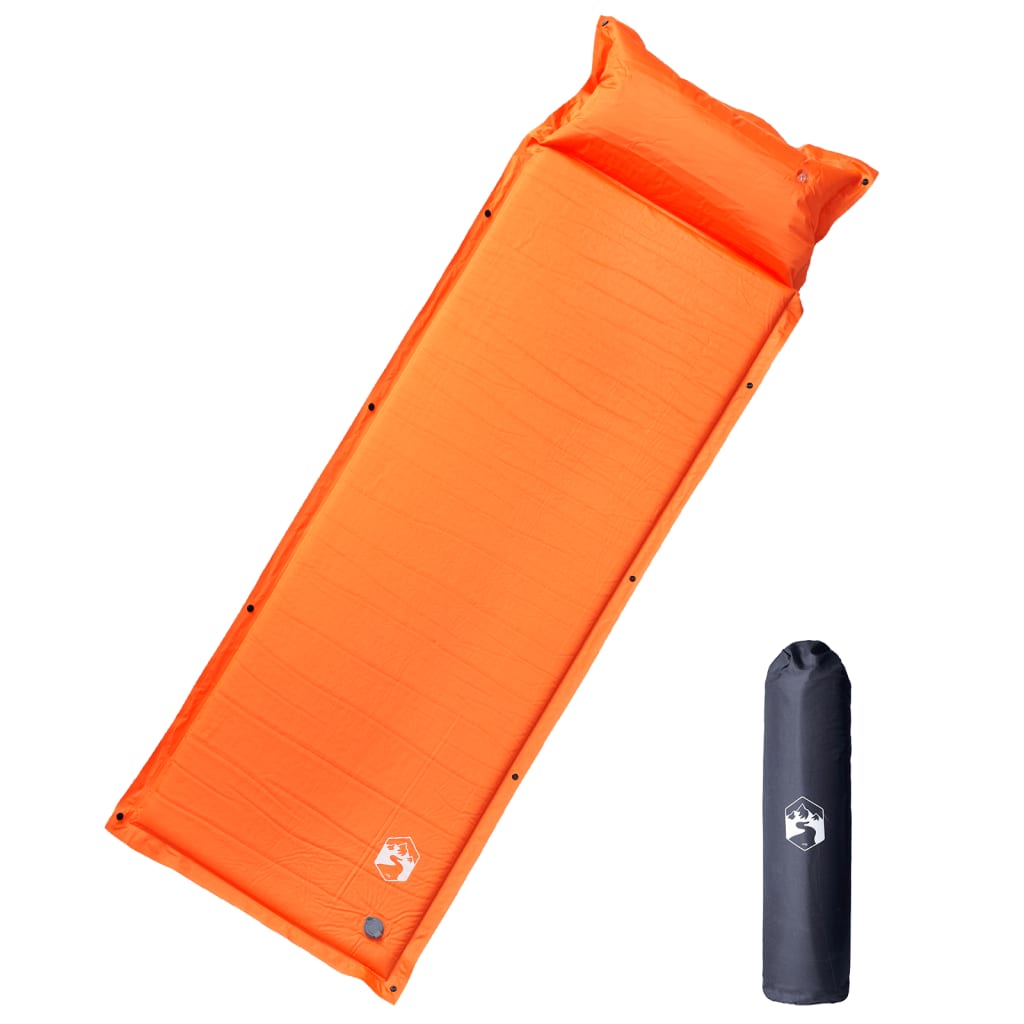 Matelas autogonflant avec coussin orange