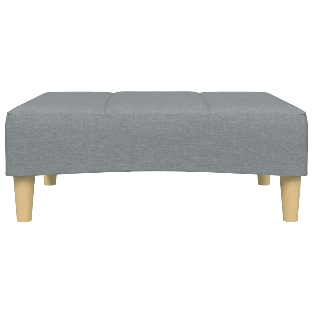 Schlafsofa 2-Sitzer mit Fußhocker Hellgrau Stoff