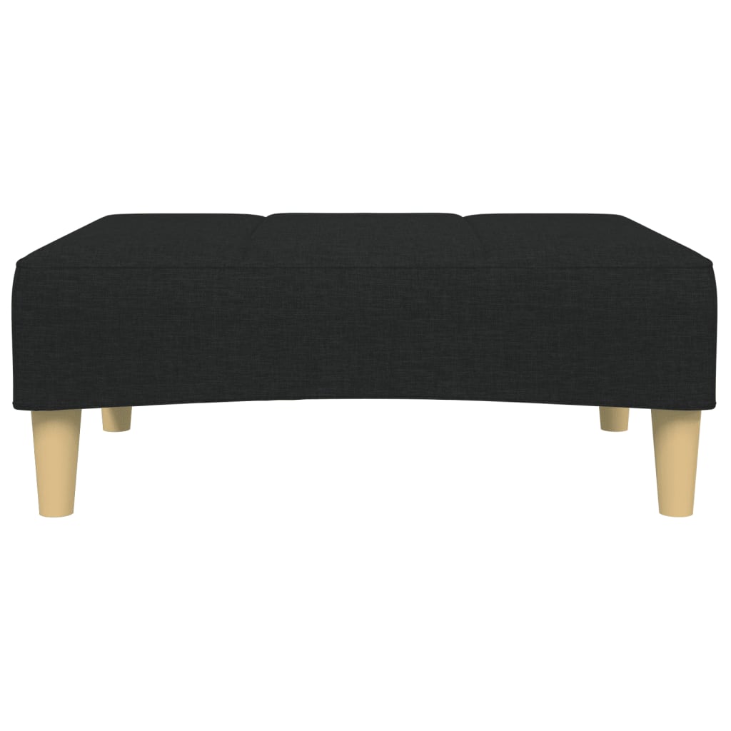 Schlafsofa 2-Sitzer mit Fußhocker Schwarz Stoff