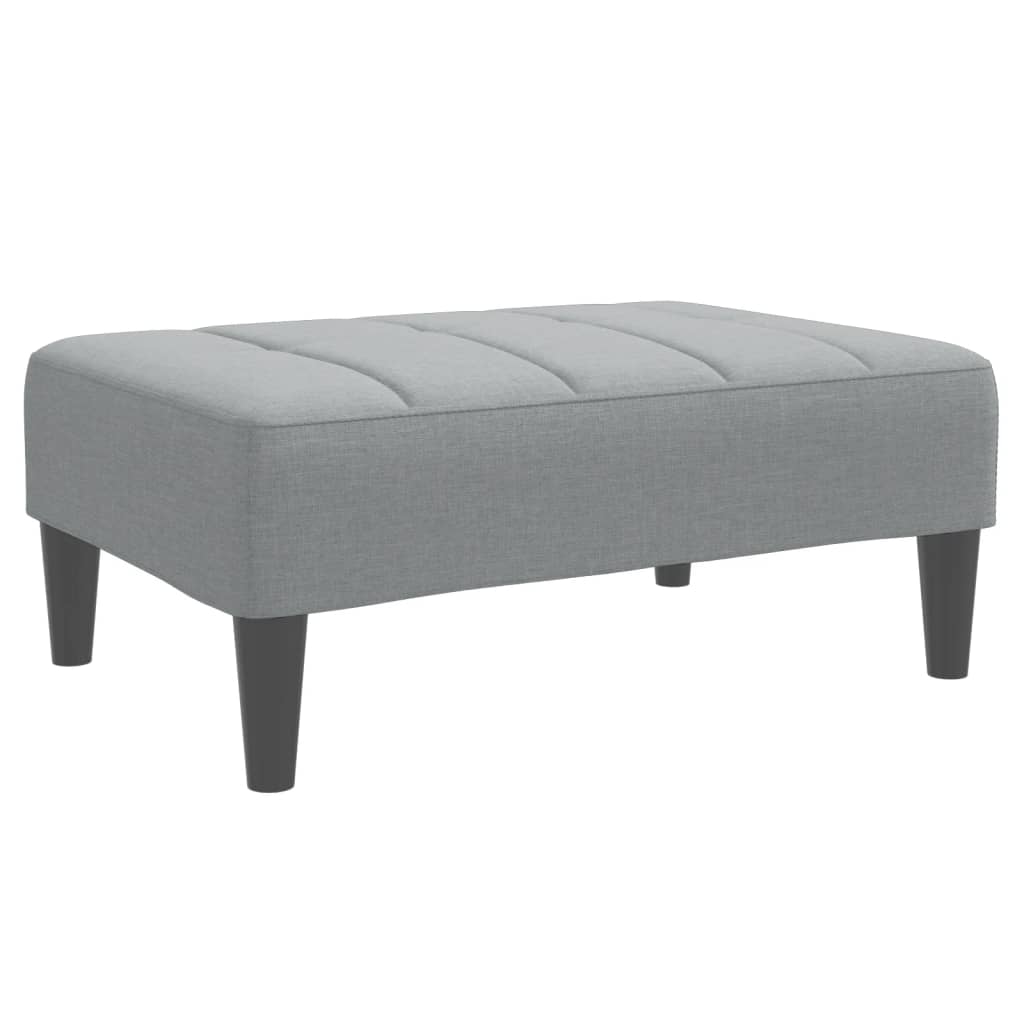 Schlafsofa 2-Sitzer mit Fußhocker Hellgrau Stoff