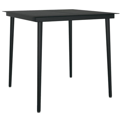 3-tlg. Garten-Essgruppe mit Kissen Schwarz Poly Rattan