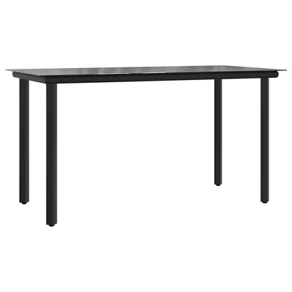 9-tlg. Garten-Essgruppe mit Kissen Schwarz Poly Rattan