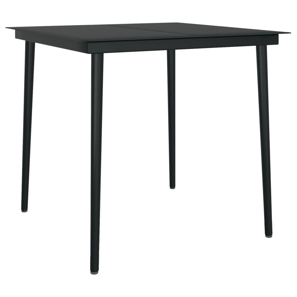 3-tlg. Garten-Essgruppe mit Kissen Schwarz Poly Rattan