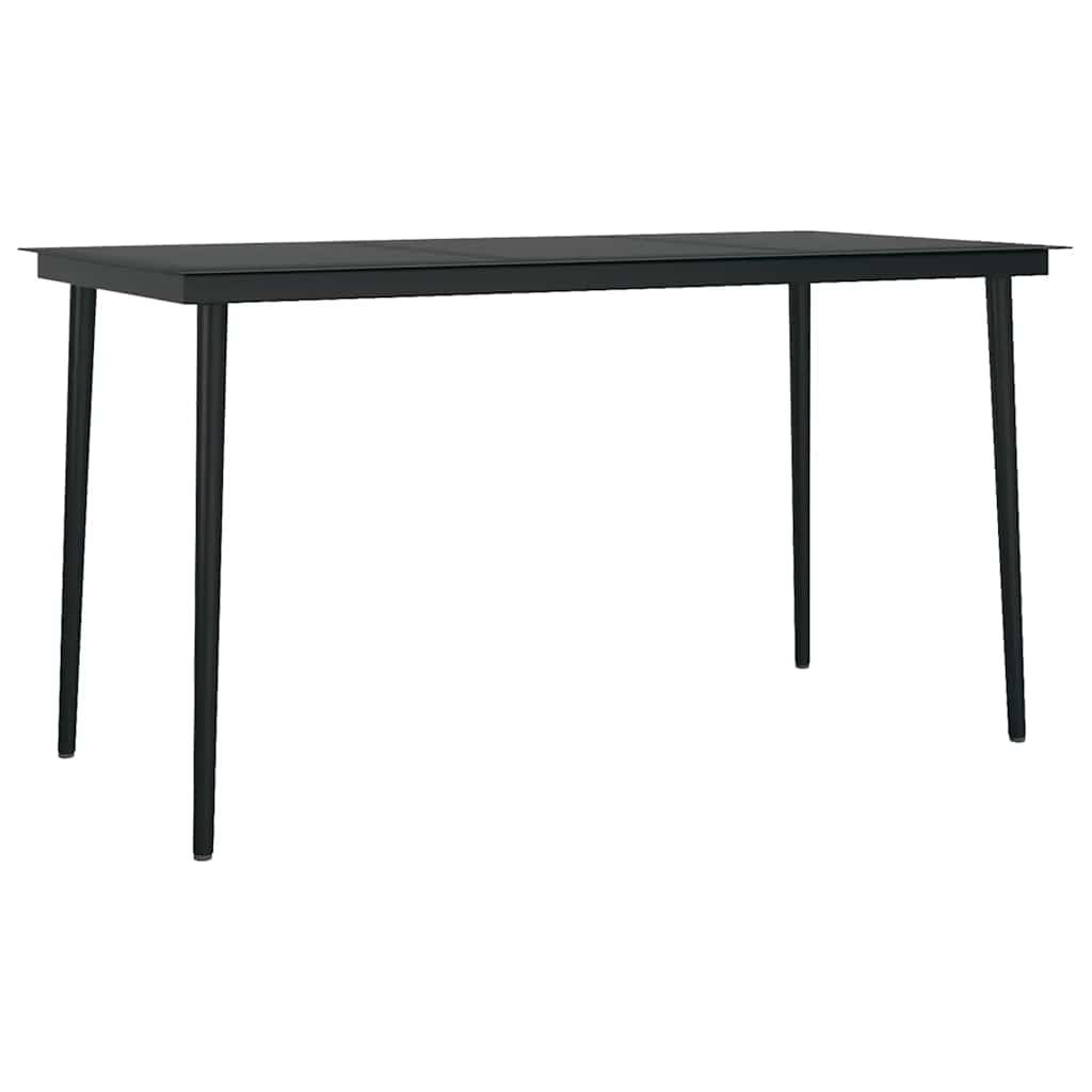 5-tlg. Garten-Essgruppe mit Kissen Schwarz Poly Rattan