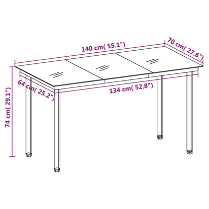5-tlg. Garten-Essgruppe mit Kissen Braun Poly Rattan