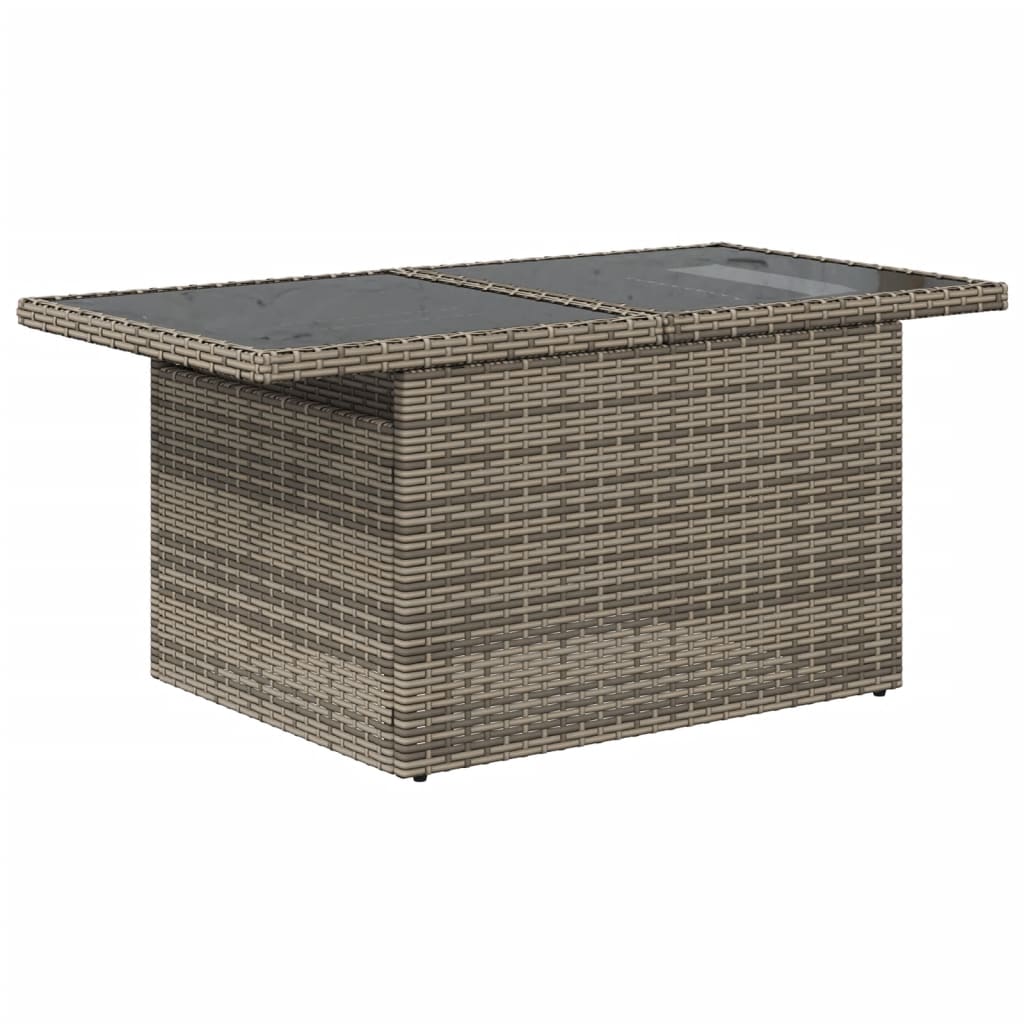 6-teiliges Gartensofa-Set mit Kissen, grau, Polyrattan