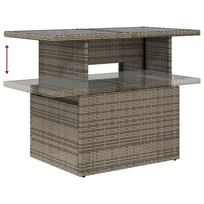 6-teiliges Gartensofa-Set mit Kissen, grau, Polyrattan
