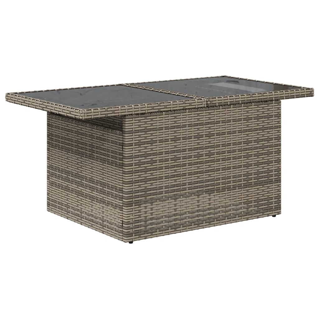 10-teiliges Gartensofa-Set mit Kissen, grau, Polyrattan