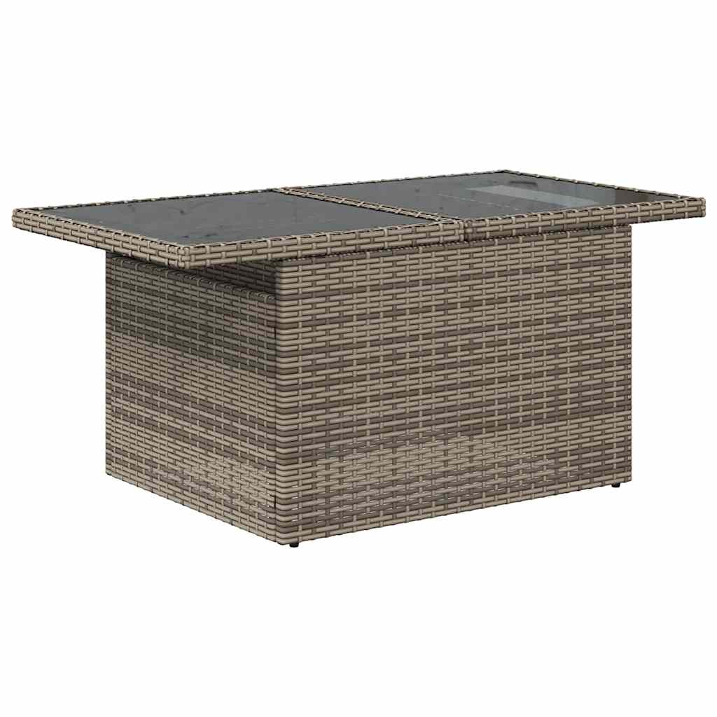 7-teiliges Gartensofa-Set mit Kissen, grau, Polyrattan