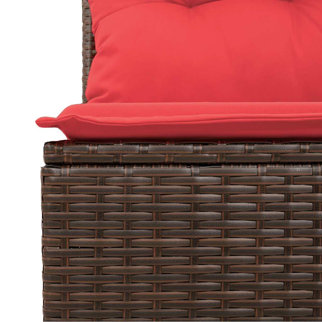 8-teiliges Gartensofa-Set mit Kissen, braun, Polyrattan
