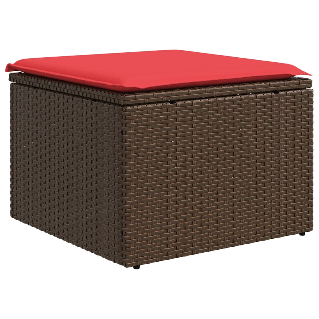 6-teiliges Gartensofa-Set mit Kissen, braun, Polyrattan
