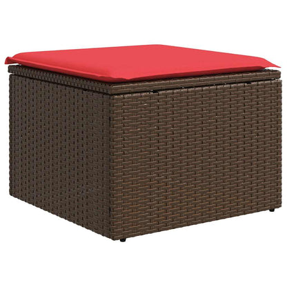 7-teiliges Gartensofa-Set mit Kissen, braun, Polyrattan