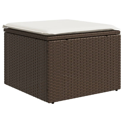 6-tlg. Garten-Sofagarnitur mit Kissen Braun Poly Rattan