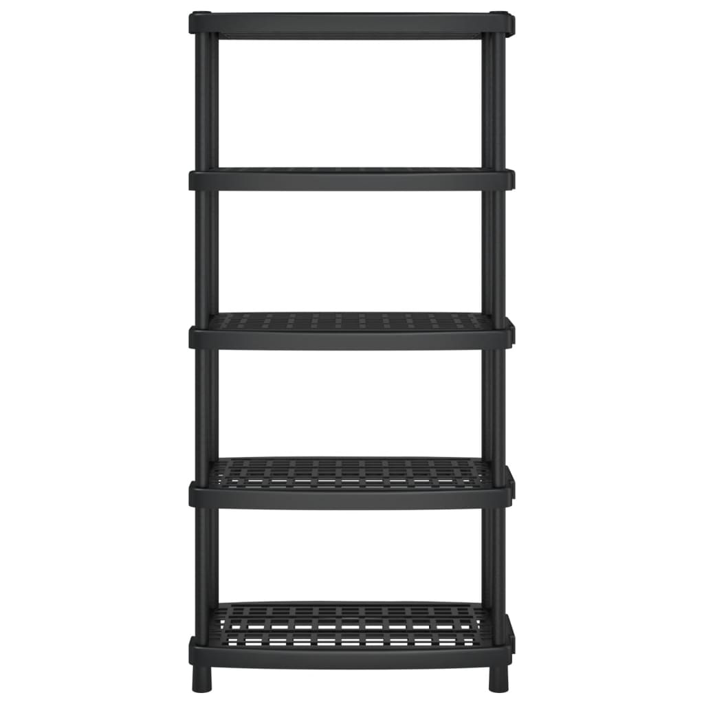 Etagère de rangement 5 étagères noir 93,5x45,5x194,5 cm PP