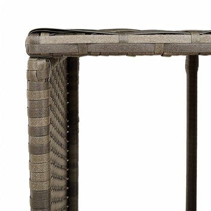 Whirlpool-Umrandung Grau Poly Rattan und Massivholz Akazie