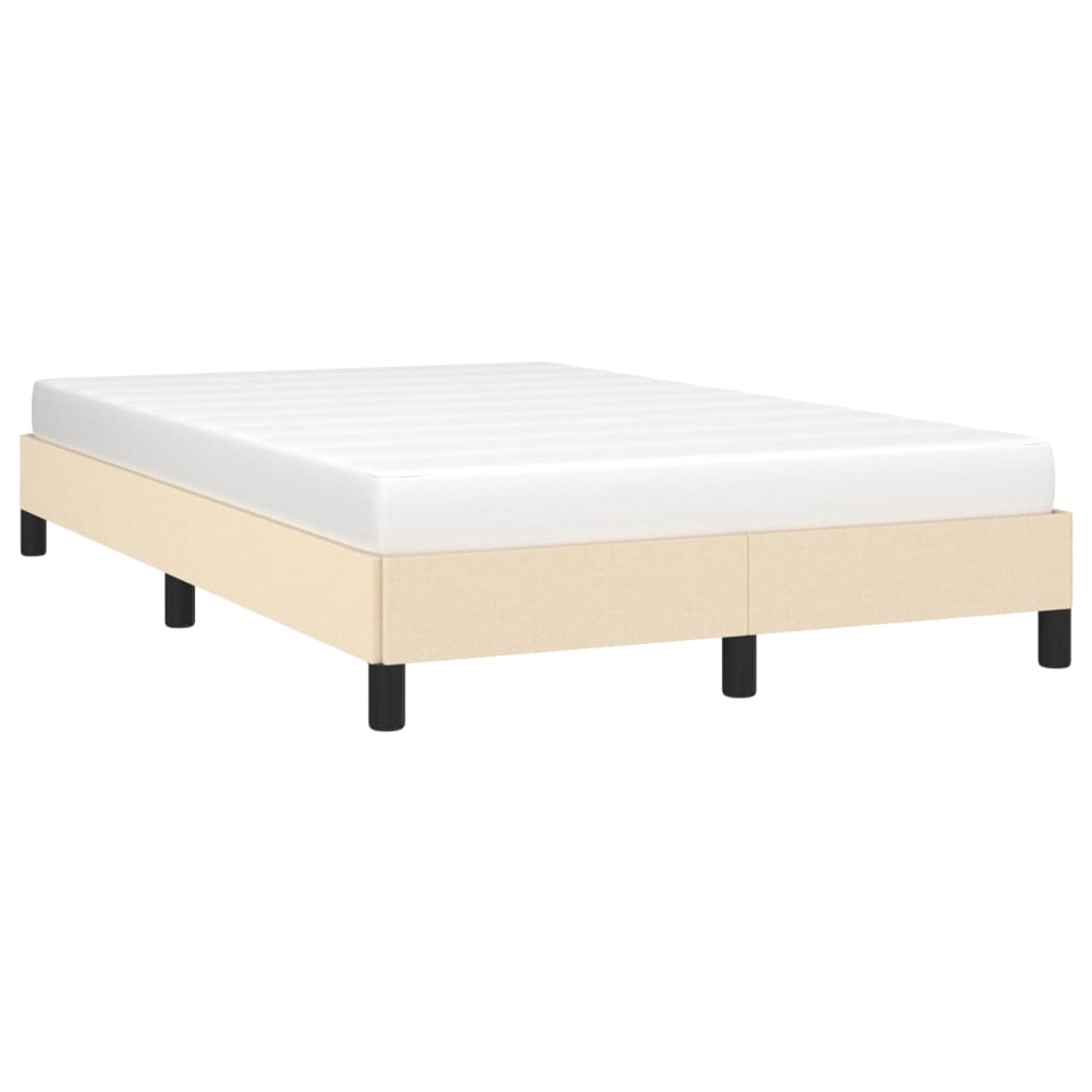Bettgestell ohne Matratze Creme 120x190 cm Stoff
