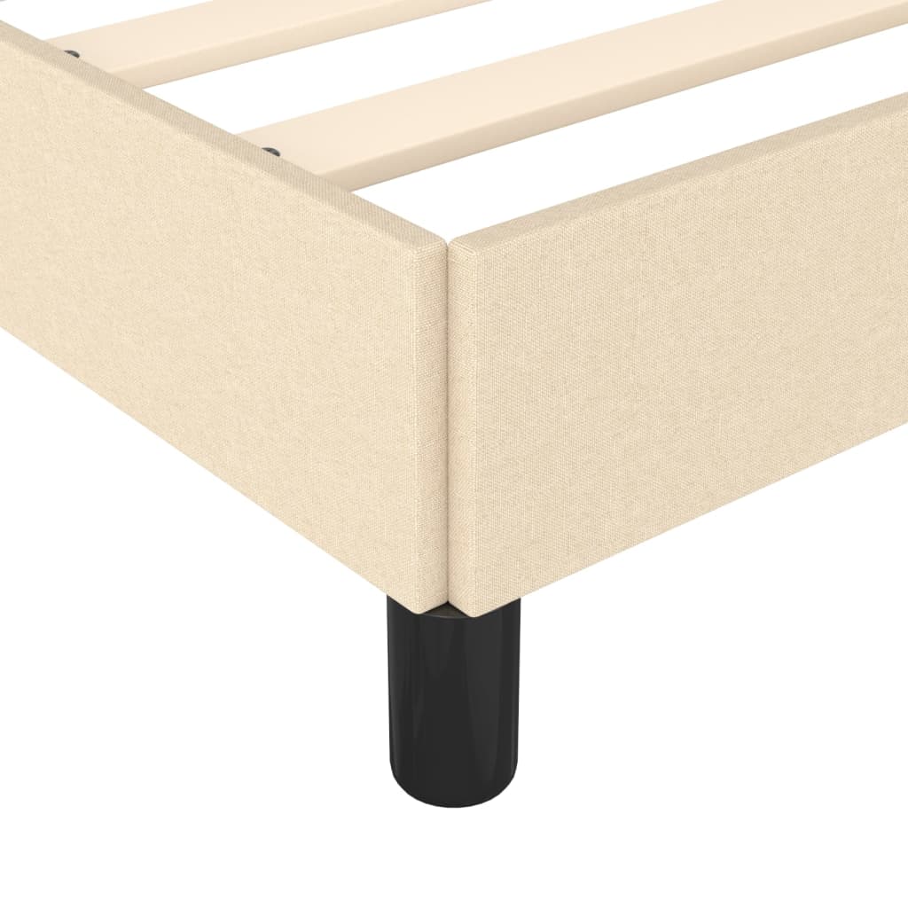 Bettgestell ohne Matratze Creme 120x190 cm Stoff