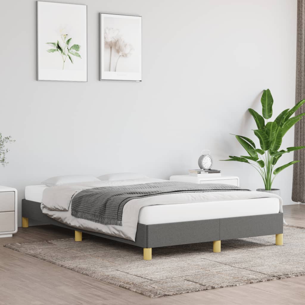Bettgestell ohne Matratze Dunkelgrau 120x190 cm Stoff
