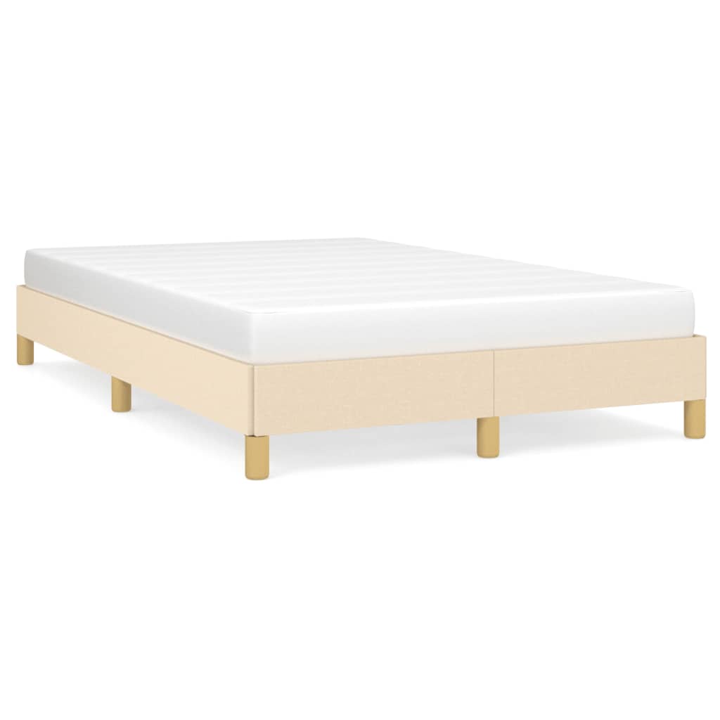 Bettgestell ohne Matratze Creme 120x190 cm Stoff