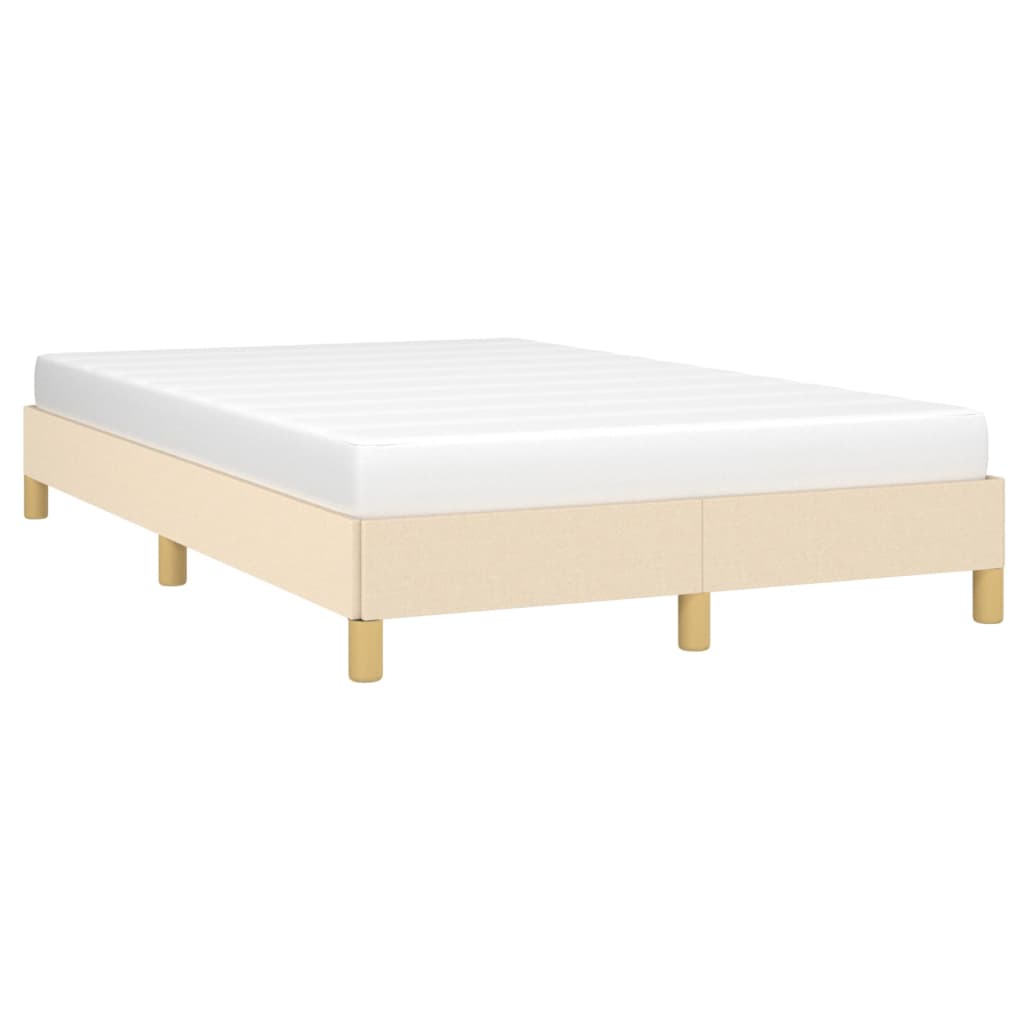 Bettgestell ohne Matratze Creme 120x190 cm Stoff