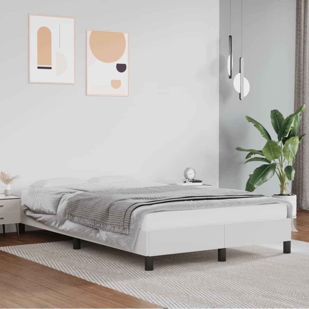 Bettgestell ohne Matratze Weiß 120x190 cm Kunstleder