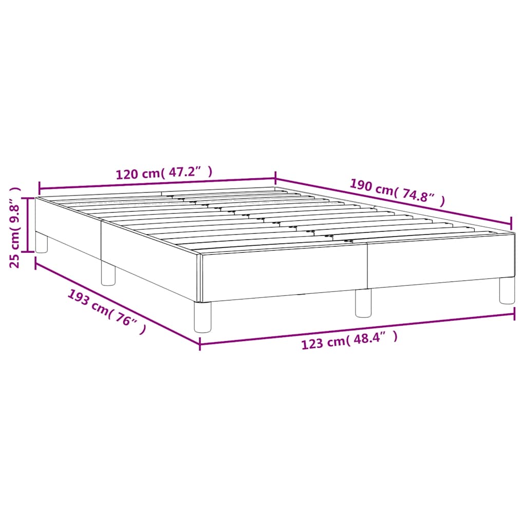 Bettgestell ohne Matratze Creme 120x190 cm Kunstleder