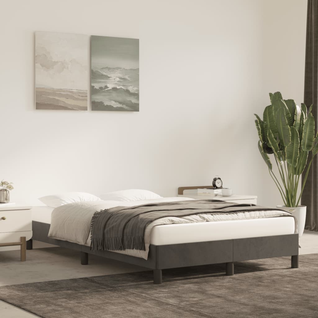 Bettgestell ohne Matratze Dunkelgrau 120x190 cm Samt