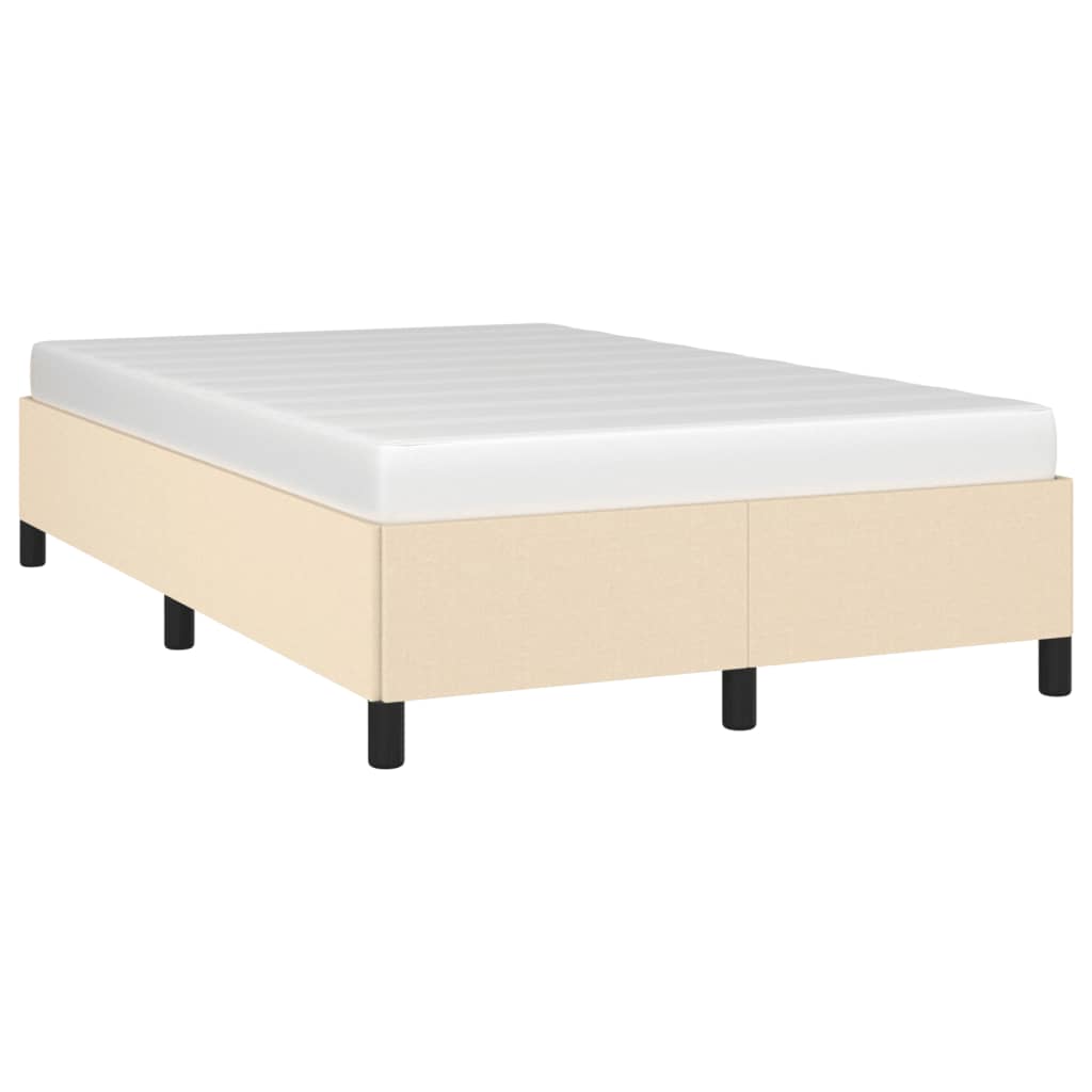 Bettgestell ohne Matratze Creme 120x190 cm Stoff