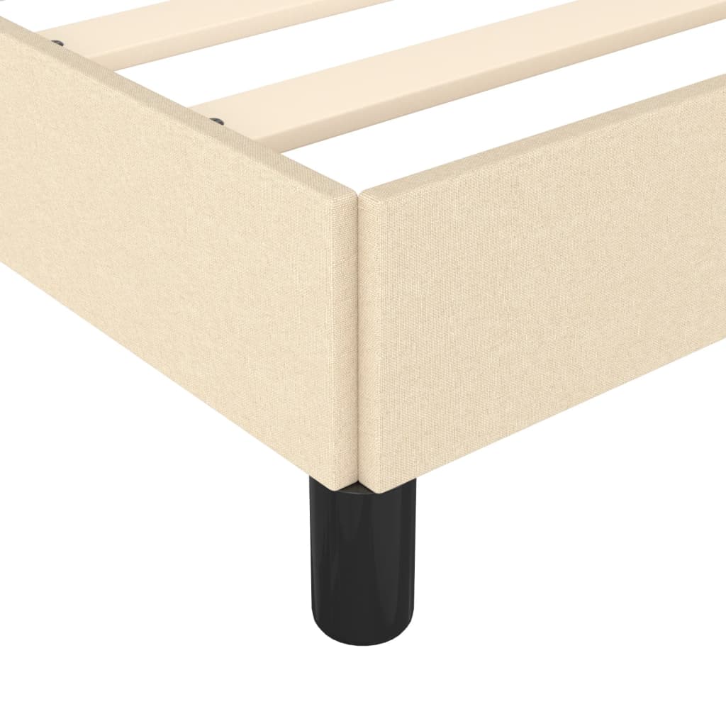 Bettgestell ohne Matratze Creme 120x190 cm Stoff