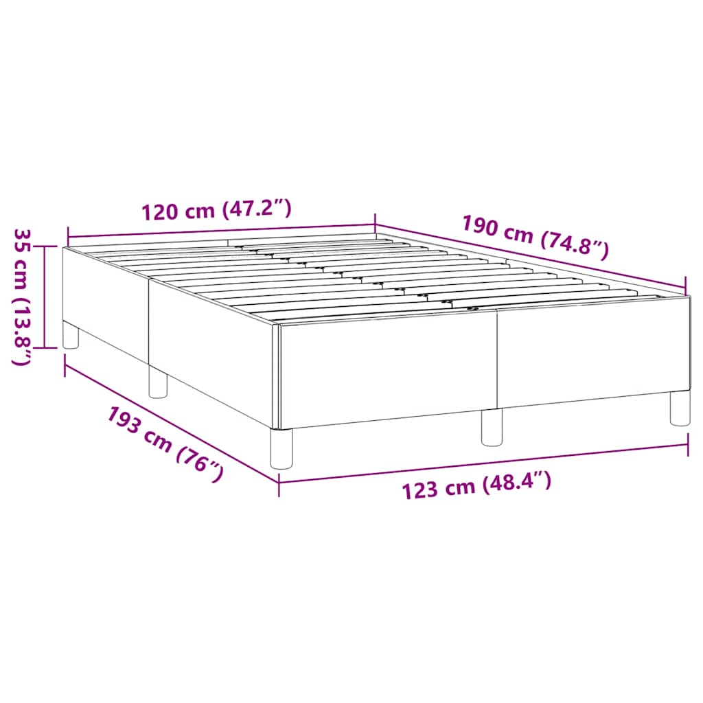 Bettgestell ohne Matratze Taupe 120x190 cm Stoff