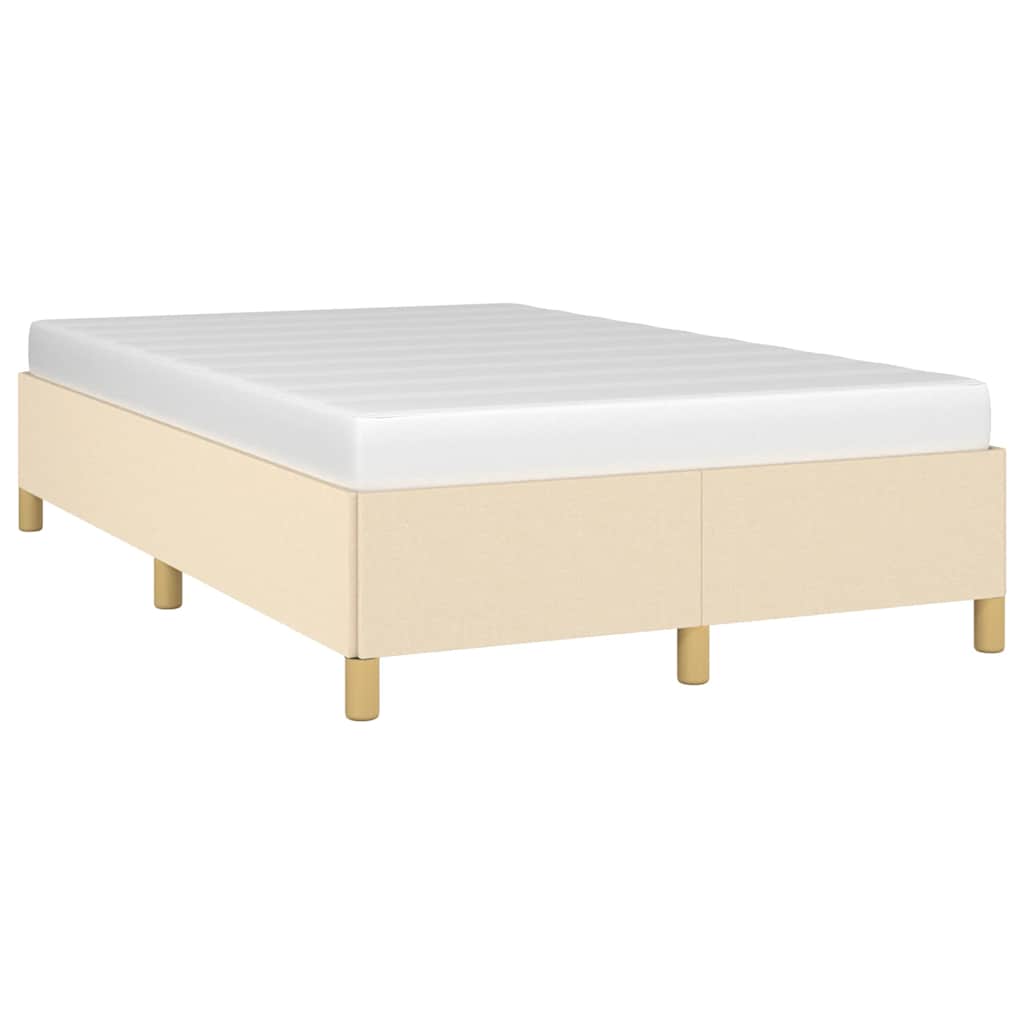Bettgestell ohne Matratze Creme 120x190 cm Stoff