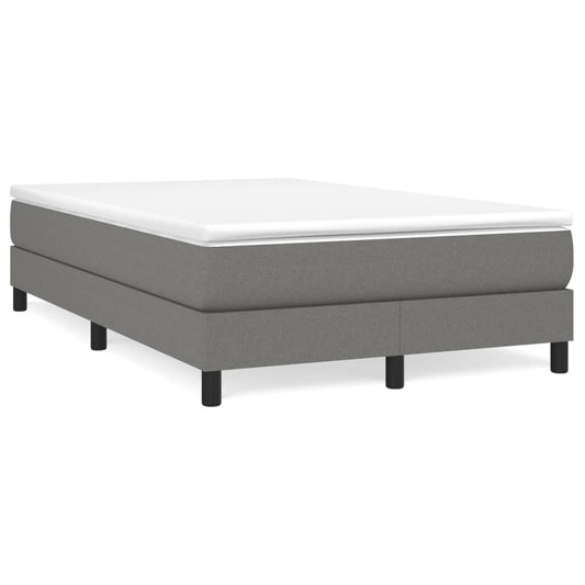 Lit à sommier tapissier avec matelas en tissu gris foncé 120x190 cm